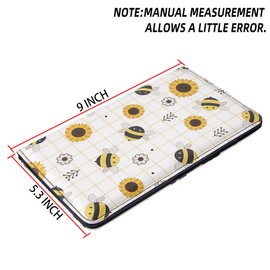 BVYA Server Book for Waitress, 5x9 Inch Server Book with Zipper Pocket, Unique Printed Leather Server Wallet Organizer Fit Waitress Apron, with A Pen