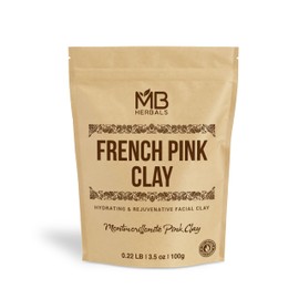MB Herbals French Pink Clay 100 Gram (3.5 oz) | Montmorrillonite Pink Clay (French Rose Clay) | Mild, Hydrating Clay suitable for Sensitive Skin | Mined & Processed in India