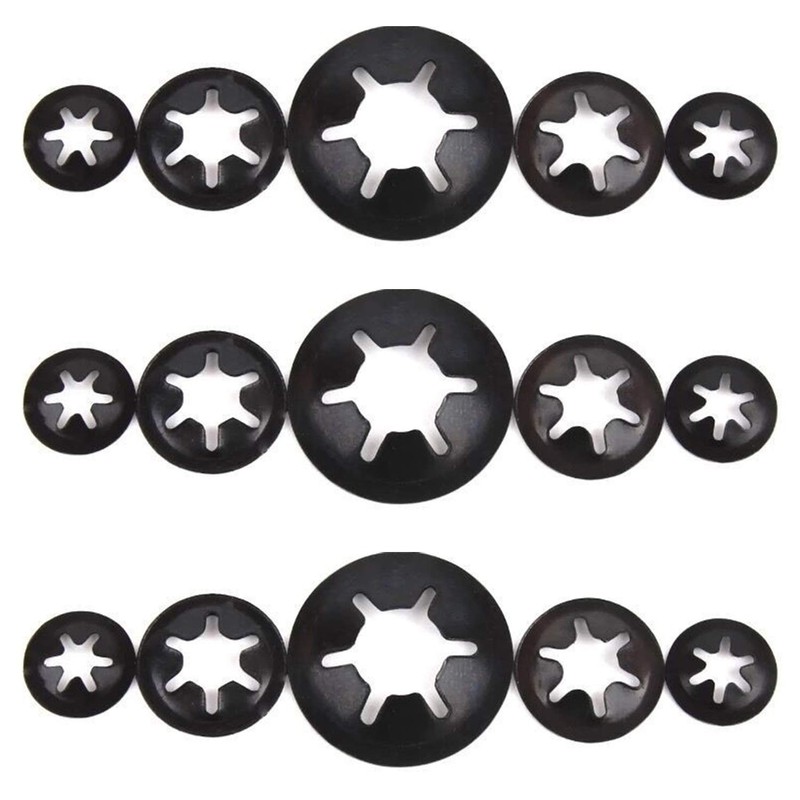 UoYu 7 Sizes Internal Tooth Starlock Washers, Quick Speed Locking