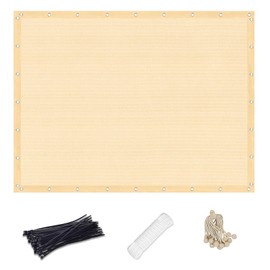 KANAGAWA 90% Sun Shade Cloth 10'X 20' Outdoor Pergola Shade Cover Canopy with Grommets UV Block Privacy Screen for Patio, Backyards, Outdoor, Carport, Garden, Wheat