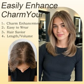 Hair Toppers For Women 14inch Synthetic Hair Topper With Bangs