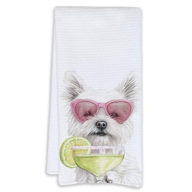 Cabana Bro Westie Gifts Kitchen Towels, Westie Gifts for Westy Lovers Decorative Hand Towels for Bathroom, Funny West Highland White Terrier Cocktail Tequila Dish Tea Towels for Kitchen, 16x24 Inch