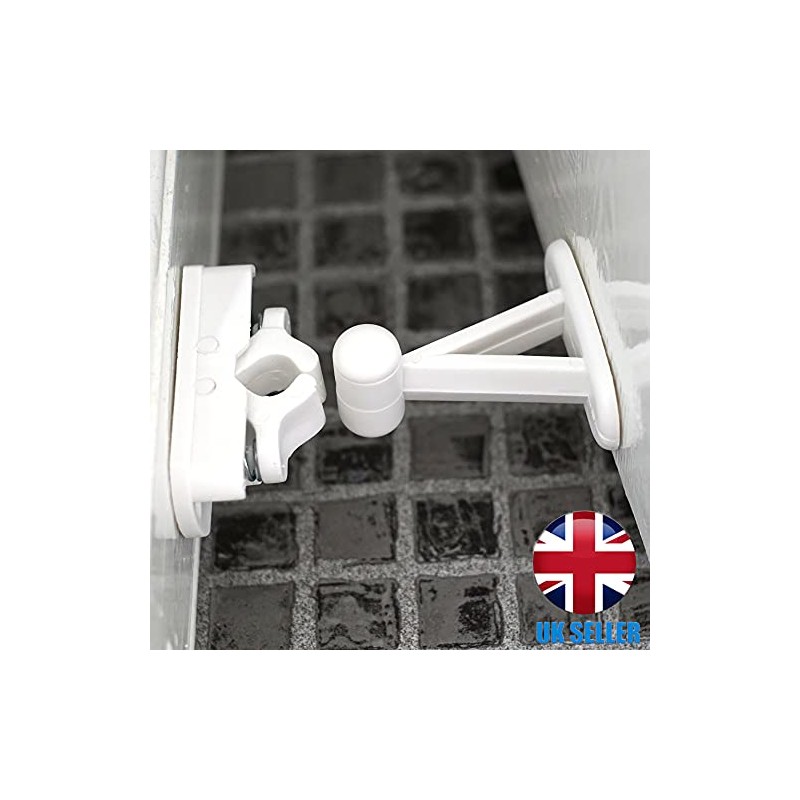 Quality Auto Spring White Door Holder Catch/Lock Fixings Included Bedroom/Bathroom/Living
