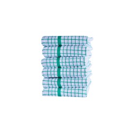 QUALITY HOME TEXTILES 100% Cotton Luxury Terry Towelling Tea Towels | Pack of 3| Kitchen Hand Towels Dish Cloth Super Absorbent Soft Touch | Hanging Loop | Gift Packed Tea Towels (Green)