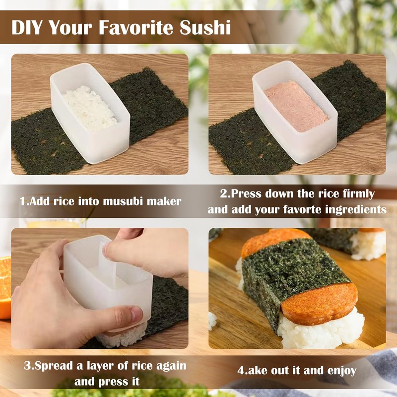 EKIND Sushi Mold Set for Rice Musubi Maker Press DIY