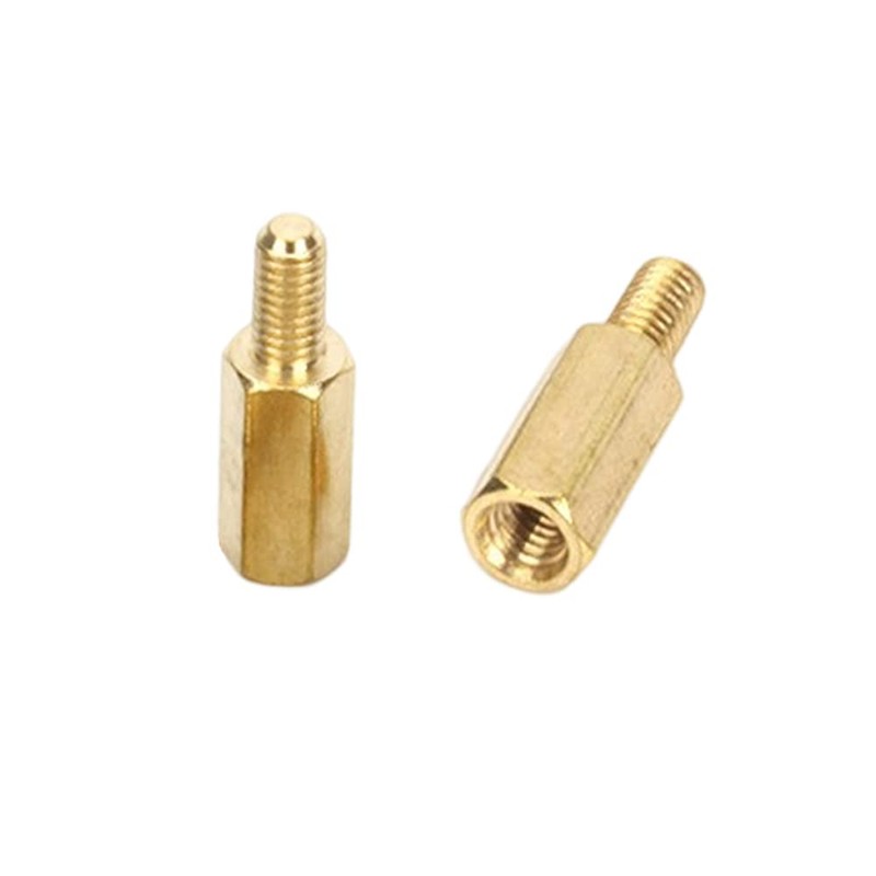 LOYELEY Brass Hex Standoff Spacer M4x10mm + 6mm Brass Hex