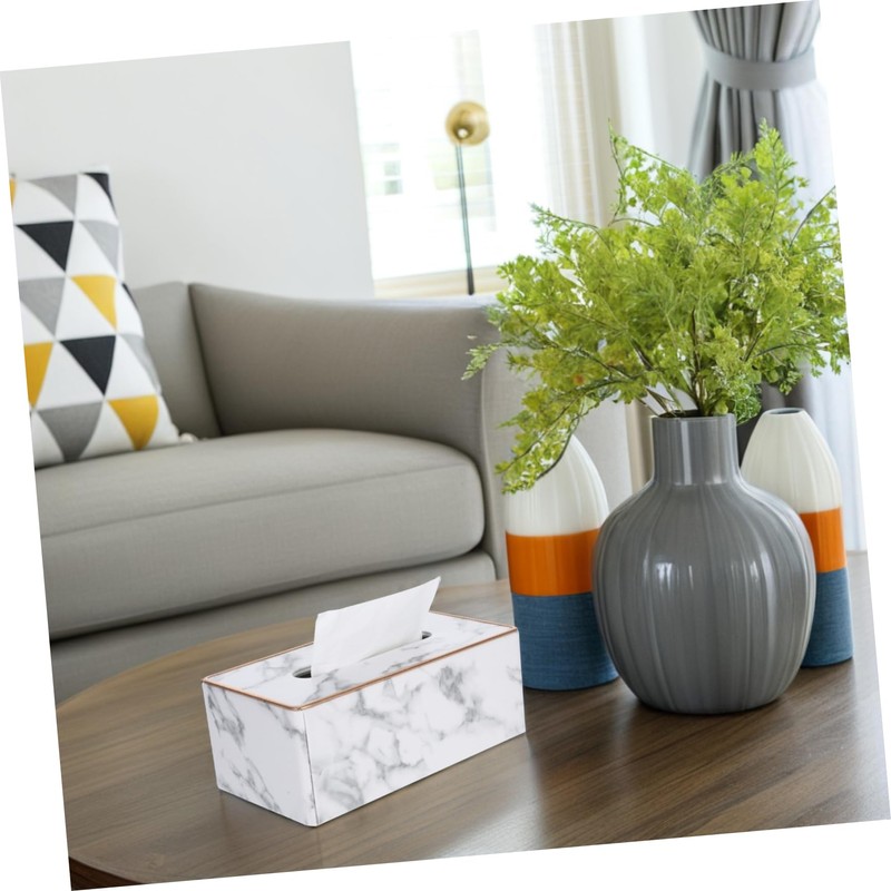 Ciieeo Elegant Marble Tissue Box Desktop Tissue Dispenser Decorative Home