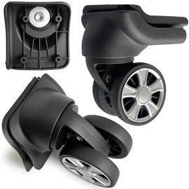 Tobeso-Nuoze Pack of 2 Suitcase Wheels Replacement Wheels for Suitcase Repair 360° Rotating Case Replacement Wheels with 4 Mounting Holes L330