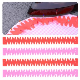 4 Pcs Flex Silicone Hemmer, Hot Hem Press Tool for Curved Hems, Heat-Resistant Hem Ruler Sewing Aid for Hems, Great for Shirt Tails, Necklines and More