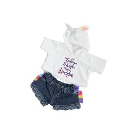 The Bear Factory Unicorn Hoodie & Shorts Outfit – Perfect for 16" Stuffed Animals, Adorable Addition to Teddy Bear Clothes & Accessories Collection!