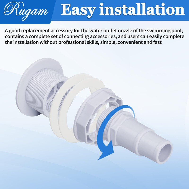 SP1023 Pool Complete Return Outlet Jet Fitting with Gaskets and
