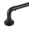YAJUXIU Black Industrial Curtain Rod for Windows 72-144 Inches -