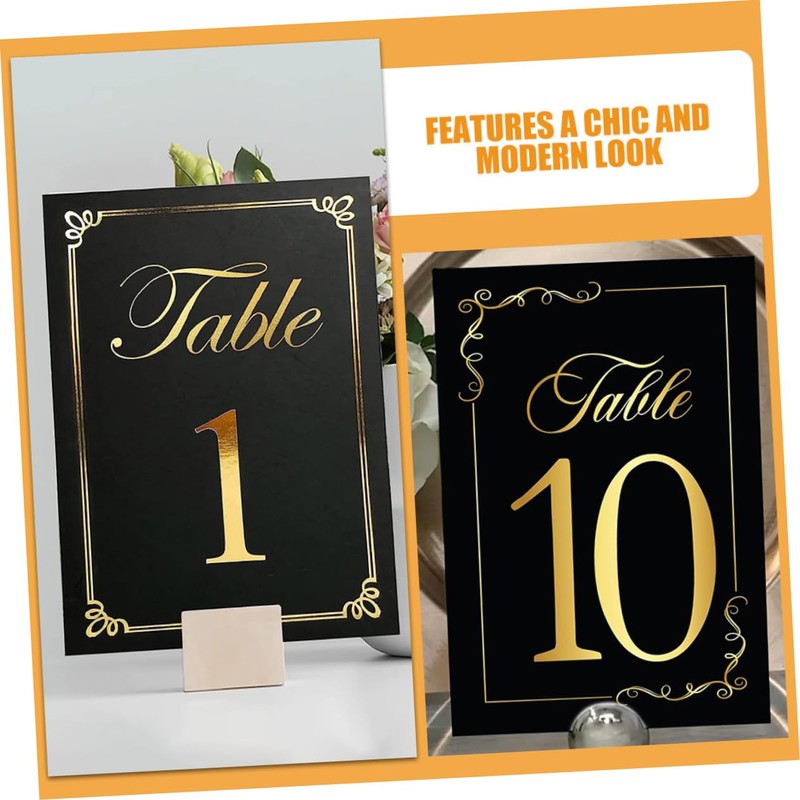 Sosoport 1set Elegant Double Sided Table Number Cards for Weddings