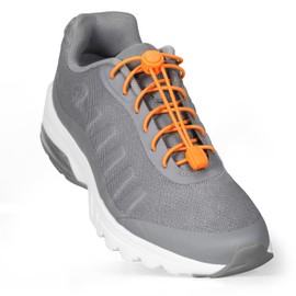 HOMAR No Tie Shoelaces for Children and Adults, Elastic Shoelaces, Quick Release for Trainers, Board Shoes and Casual Shoes, Elastic Shoelaces without Tying, orange