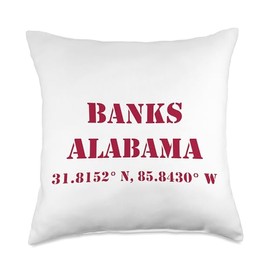 Banks Alabama Coordinates Souvenir Throw Pillow