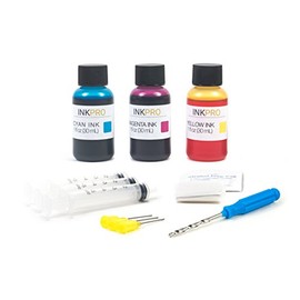 InkPro Premium Tri-Color Ink Refill Kit for Canon PG-240/CL-241, PG-240XL/CL-241XL Cartridges 1oz 30mL