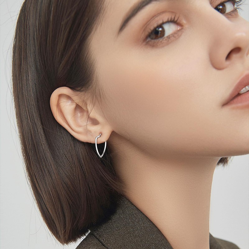 Toplstud 925 Sterling Silver Hoop Earrings Women's Hoop Earrings Silver