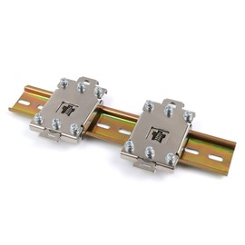 LINTRA DIN Rail Mount Clip, 2 x DIN Rail Clips and 20 cm Control Cabinet Rail, 6 Holes DIN Rail Mounting Bracket Clamp with Screws, for PCB Mounting Projects