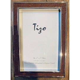 Tizo 5" X 7" Textured Inset Frame, Brown Shagreenh Made in Italy…