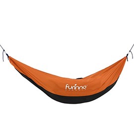 FURINNO FH16097BK/OR Portable Heavy Duty Lightweight Hammock, Black/Orange