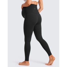 CRZ YOGA Butterluxe Extra Long Maternity Leggings for Tall Women 30'' Workout Yoga Lounge Pants Over The Belly Pregnancy Soft Black X-Small