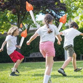 Guoiondw 3 Pieces Inflatable Torch Fun Torch Inflatable for Games,16 inches(Approx. 40.6 cm) Fake Torch Props for Party Decorations Theme Party Sports Competition