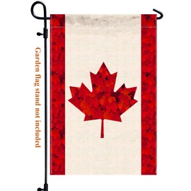 Canada Garden Flag,12x18 in New Canadian Maple Outdoor Banner for Patio Yard With Double Side
