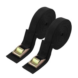 Vigorport Lashing Strap,12 FT Tie Down Straps Sturdy thickened Pad Cam Buckle Straps 2 Pack,3.6m x 25mm (Black)