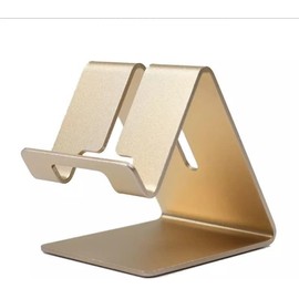 Zhuluck Gold Aluminium Alloy Cell Phone Stand, Cell Phone Aluminum Desktop Solid Universal Desk Stand Aluminum Desktop Stand for All Mobile Smart Phone Office Decor Cell Phones and Accessories