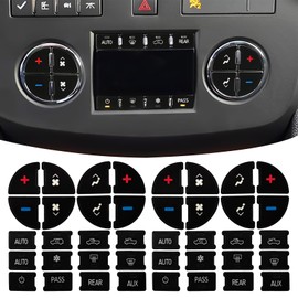 TOBENBONE 2Pcs Car Button Stickers for Chevy, AC Dash Button Repair Kit, Radio Button Stickers and Decals for Fixing Ruined Faded Control Buttons for Select 2007-2015 GM Vehicles, Car, SUV, Truck