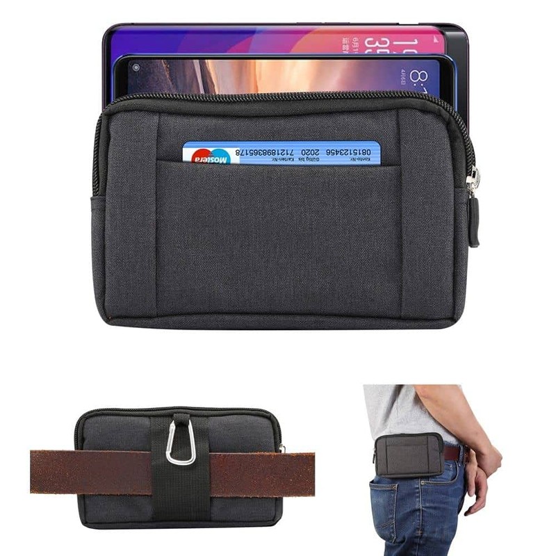 DFVmobile - Multi-purpose belt case with 2 compartments zip for