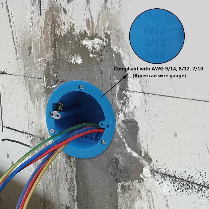 XGGYA Round 18 Cubic Inch Outlet Box, PVC Old Work
