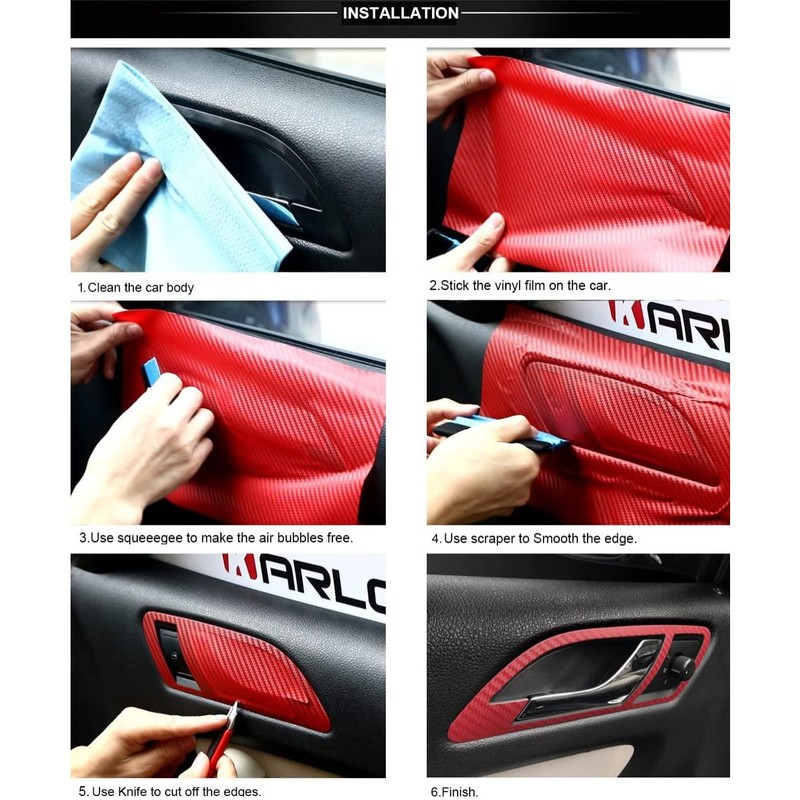 RockRose Epoxy High Gloss 5D Red Carbon Fiber Vinyl Wrap,