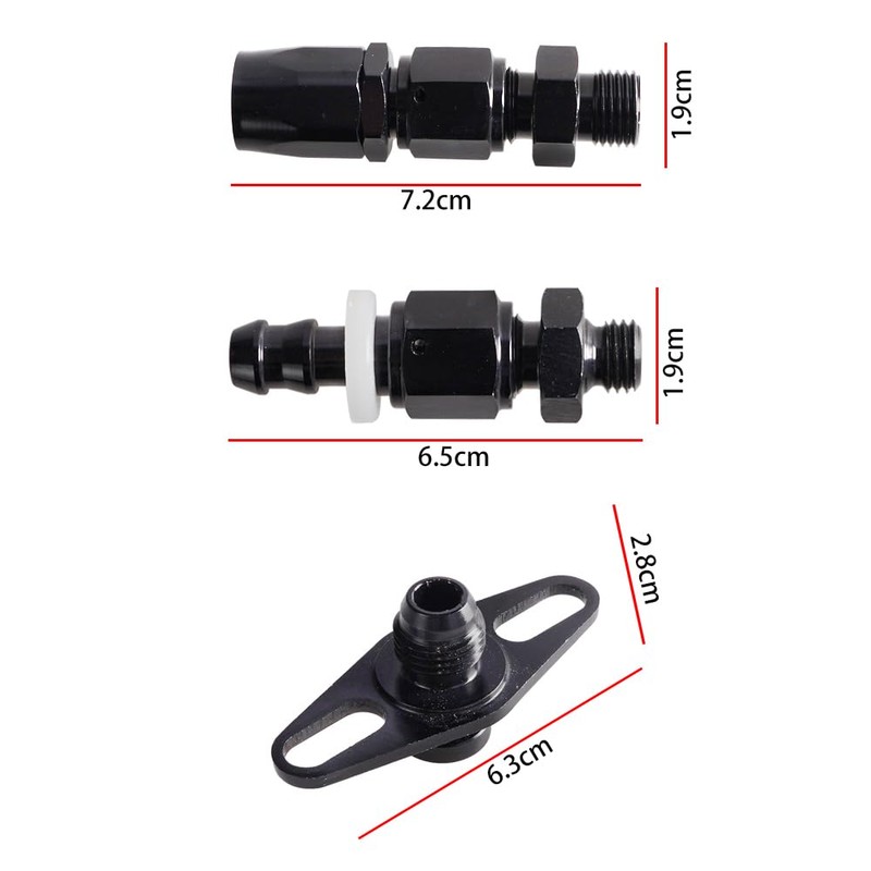 JGhyperX EFI Fuel Pressure Regulator Kit 0-100psi with Gauge 6AN