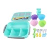 16PCS Set Bento Box Reusable 1300ml 4 Compartment Adult Lunch