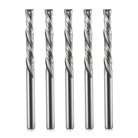 Trvoxviq 1/8 Inch (3.175 mm) Shank Carbide Milling Cutter Up & Down Cut CNC Spiral Milling Cutter 2-Cut Milling Head Compression Milling Cutter for Engraving, Milling and Woodworking Set of 5
