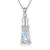 AXOMY Lighthouse Necklace 925 Sterling Silver Lighthouse Moonstone Pendant Lighthouse