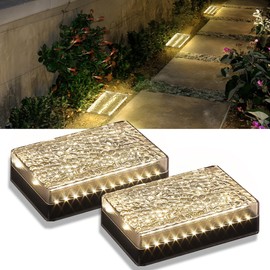 SHONELIGHTING Solar Paver Outdoor Lights, 6x9 Recessed Brick Light, Heavy Duty IP67 Waterproof LED, Landscape Lighting for Ground, Pool, Garden, Driveway (Warm White, 2Pack)
