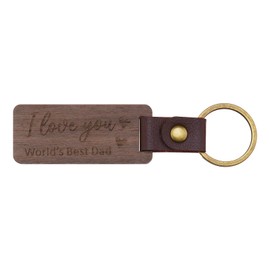 SING F LTD 1Pc Wooden Keychain Wooden Keyring Wonderful Gift for Dad I Love You World's Best Dad for Dad on Birthday Christmas Thanksgiving Day