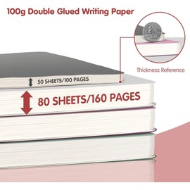 3 PCS Aesthetic Spiral Notebooks, A5 Hardcover College Straight Line Horizontal Line Notebooks for School and Work, Cute journaling notebook with Large Pocket Lined Pages