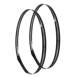 Litoexpe 8 Inch Stainless Steel Worm Gear Hose Clamp 2 Pcs, Adjustable 194-216mm Size Range, Fuel Line Clamp for Plumbing Automotive and Mechanical Application (Black)