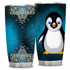 20 Oz Cute Women Gift for Teenage Girls, Penguin Lover Gift for Girls,Cute Animal Lover Coffee Cup Present,Idea for Friends,Bestie Wife Girlfriend Birthday Gift,Funny Vacuum Tumbler with Lid,1 Pcs
