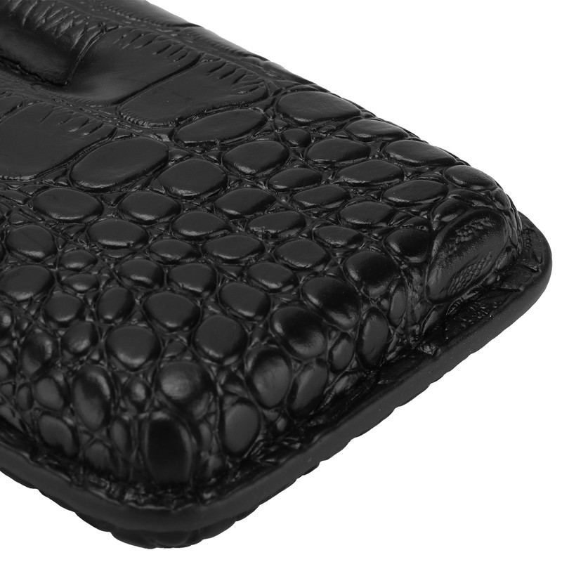Cigar Case Portable Black Large Capacity PU Leather Caiman Pattern
