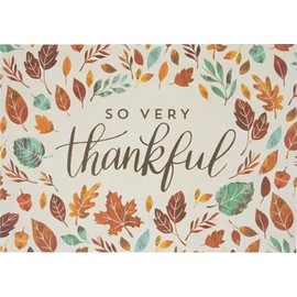 So Very Thankful Fall Paper Disposable Place Mats, Autumn Leaves, 24 pcs, Thanksgiving Meal, banquets, Homeless Shelters, Party Decor