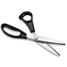 Pinking Shears Dressmaking Scissors Fabric Scissors Zigzag Stainless Steel Scissors Sharp Professional Scissors Zigzag (Black)