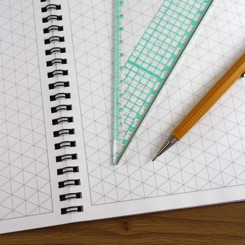 A4 Isometric Graph Paper 10mm 1cm, Jotter Pad 50 Portrait