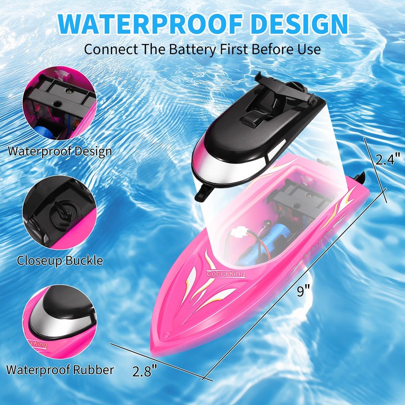 Lumiparty 3PACK Remote Control Rc Boat for Kids, 2.4Ghz Control,