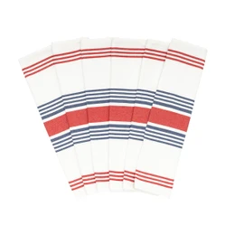 Toallas de cocina a rayas rojas y azules, paquete de 6, 100% algodón, paños de cocina de 30 x 20 pulgadas con lazo para colgar, tema patriótico, toallas de cocina del 4 de julio, reutilizables y lavables de colores Libertad (paquete de 6)