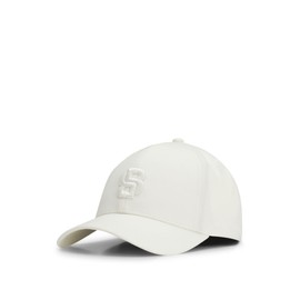BOSS Men's Zed-B-Icon Cotton Twill Cap with Embroidered Double-B Monogram, Open White, Unit size
