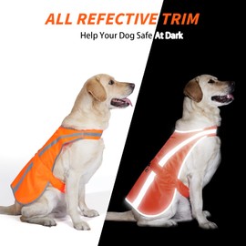 Reflective Dog Vest for Medium Large Dog, High Visibility Dog Safety Vest Harness with Dog Bell Keep Dog Safe from Hunting, Training & Cars Accidents